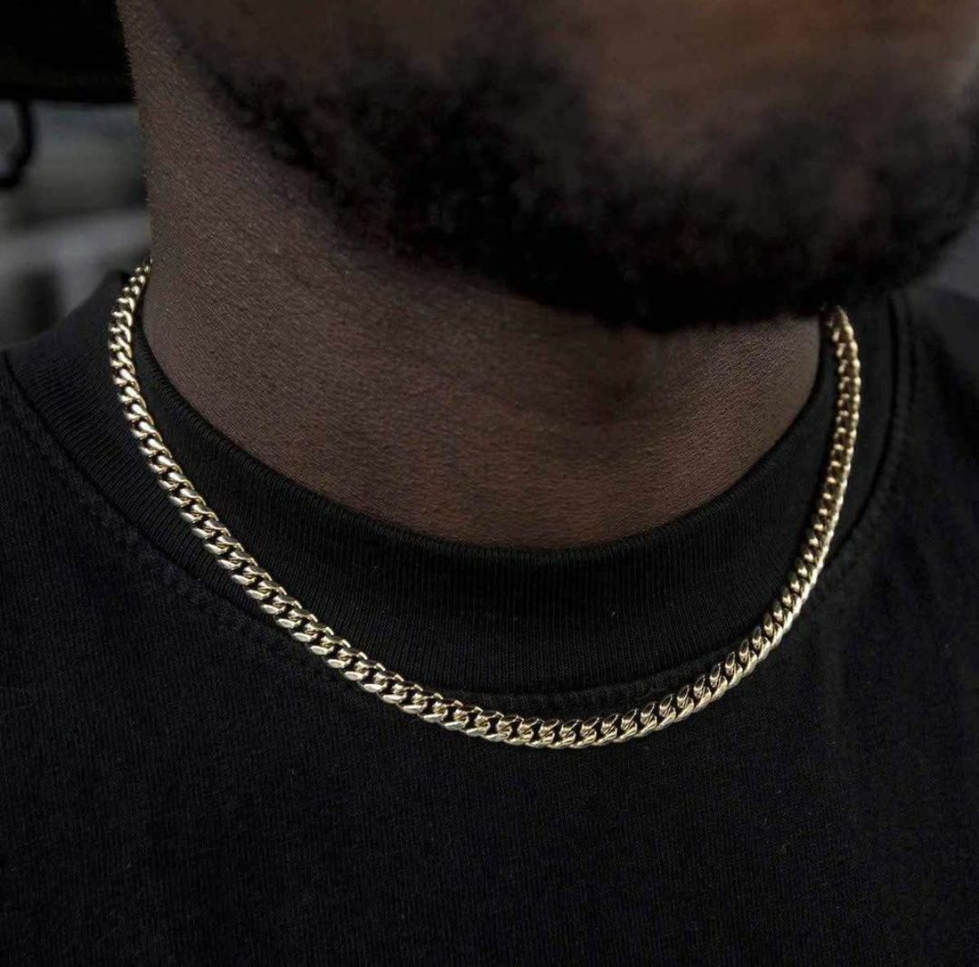 NEW SWASTIK JEWEL REAL 18K MICRO GOLD PLATED CUBAN LINK CHAIN FOR MEN AND WOMEN
