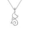 New Arrival 92.5 Sterling Silver Cubic Zerconia Cute Animal Cat Pendant Necklace